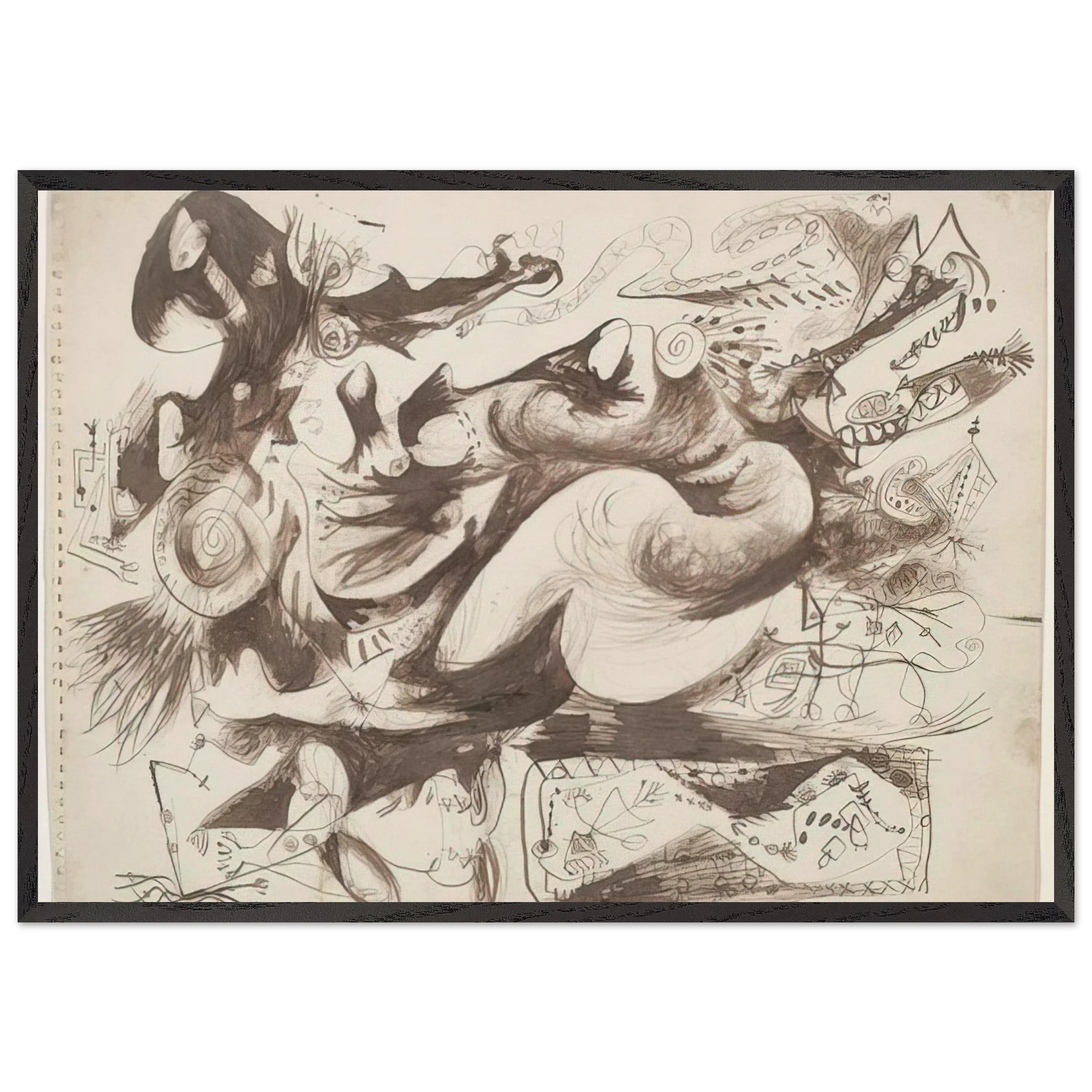 UNTITLED O CONNOR THAW 770 - Jackson Pollock Framed Art Print – Black Wooden Frame - Default Title - -Framed Art Print