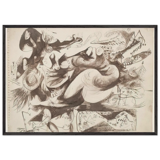 UNTITLED O CONNOR THAW 770 - Jackson Pollock Framed Art Print – Black Wooden Frame - Default Title - -Framed Art Print