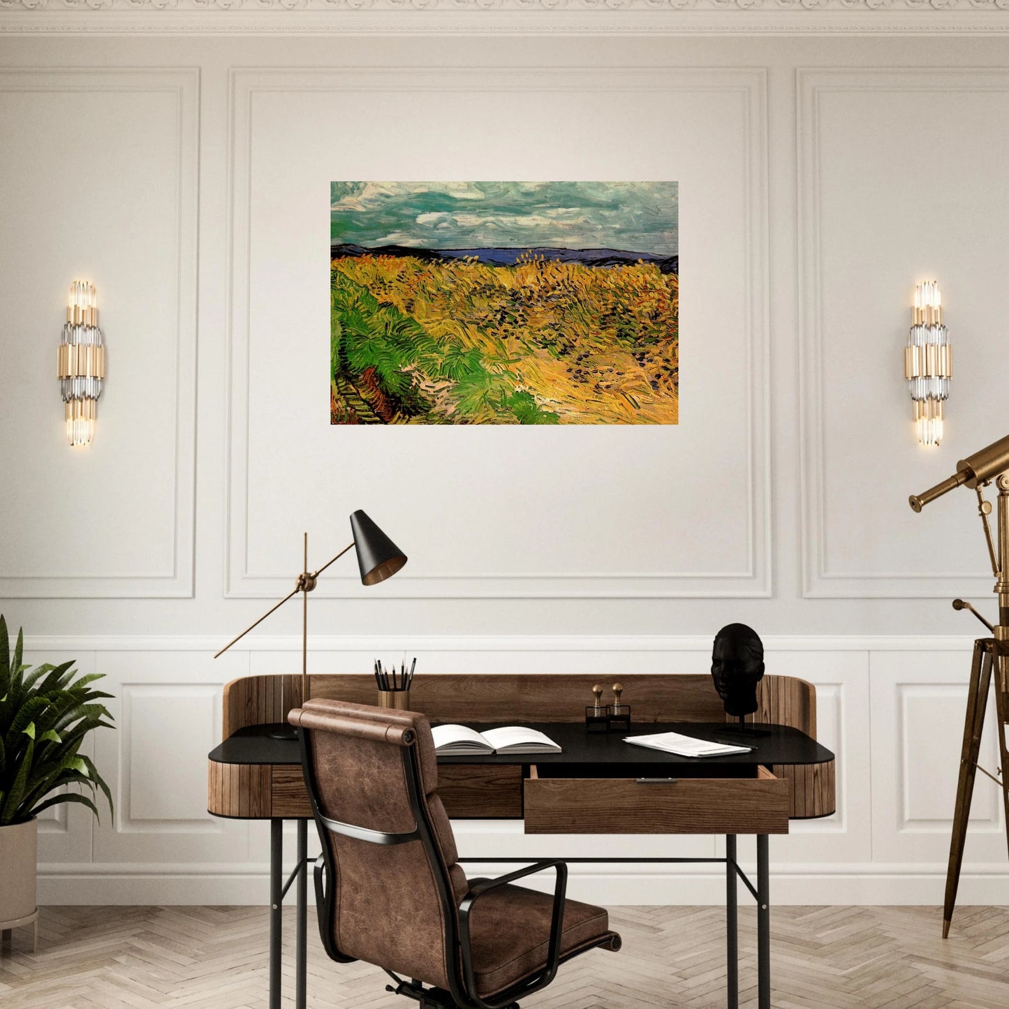 Wheat Field with Cornflowers - Vincent van Gogh Brushed Aluminum Print - 70x100 cm / 28x40 inches | Vincent van Gogh Aluminum Print | Vincent van Gogh Prints