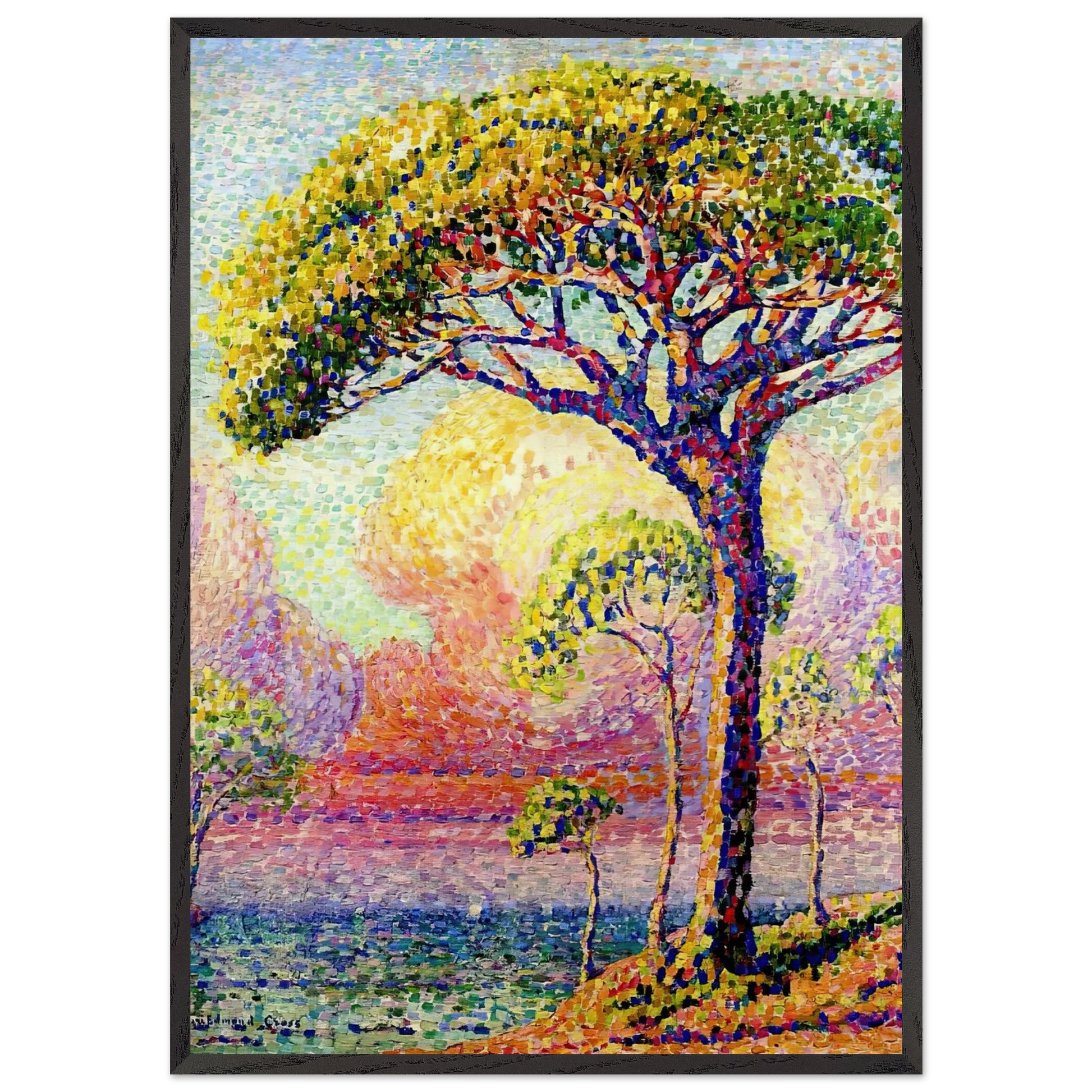 A Pine Tree - Henri-Edmond Cross Framed Art Print – Black Wooden Frame - Default Title - -Framed Art Print