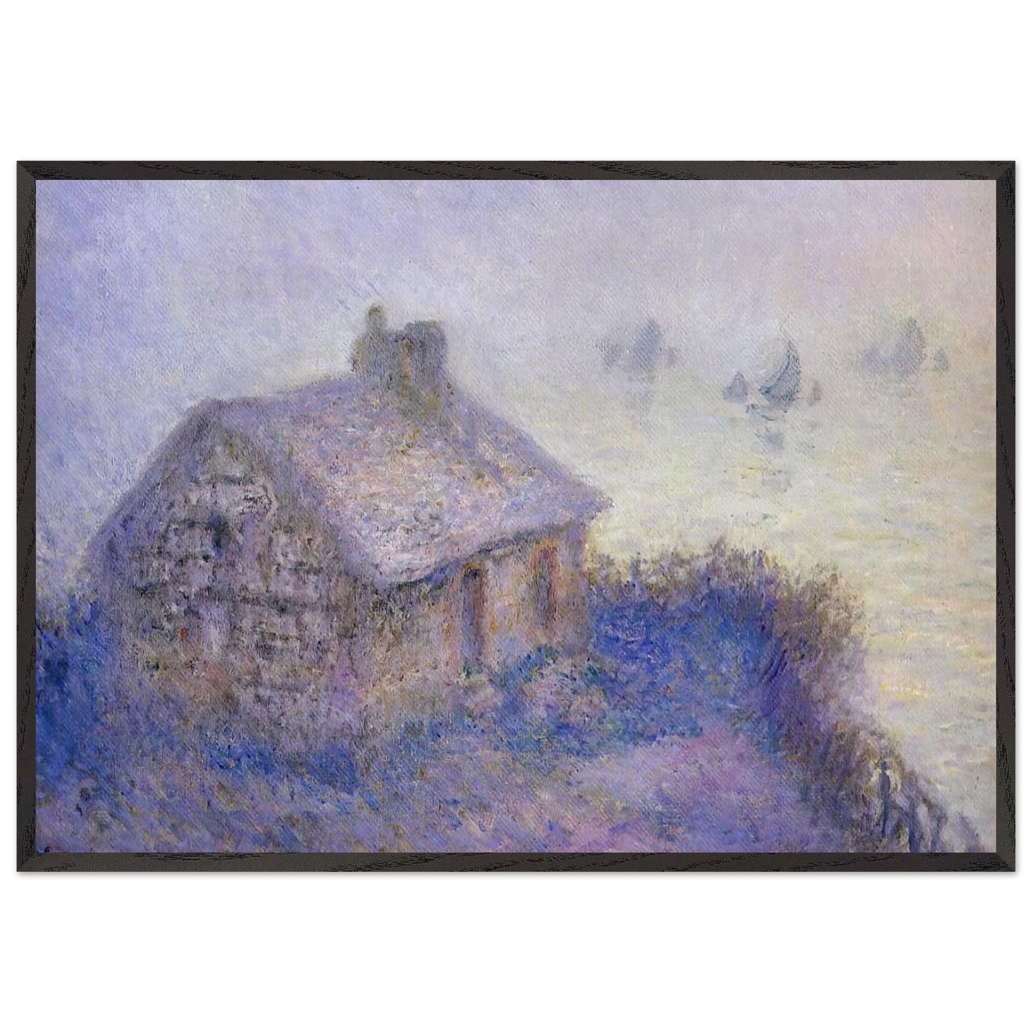 Customs House at Varengeville in the Fog - claude monet Framed Art Print – Black Wooden Frame - Default Title - -Framed Art Print