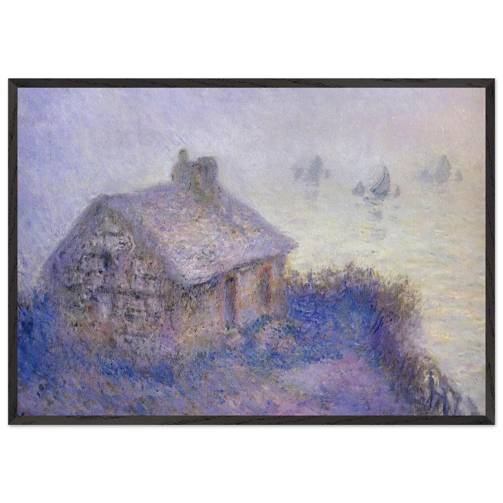 Customs House at Varengeville in the Fog - claude monet Framed Art Print – Black Wooden Frame - Default Title - -Framed Art Print