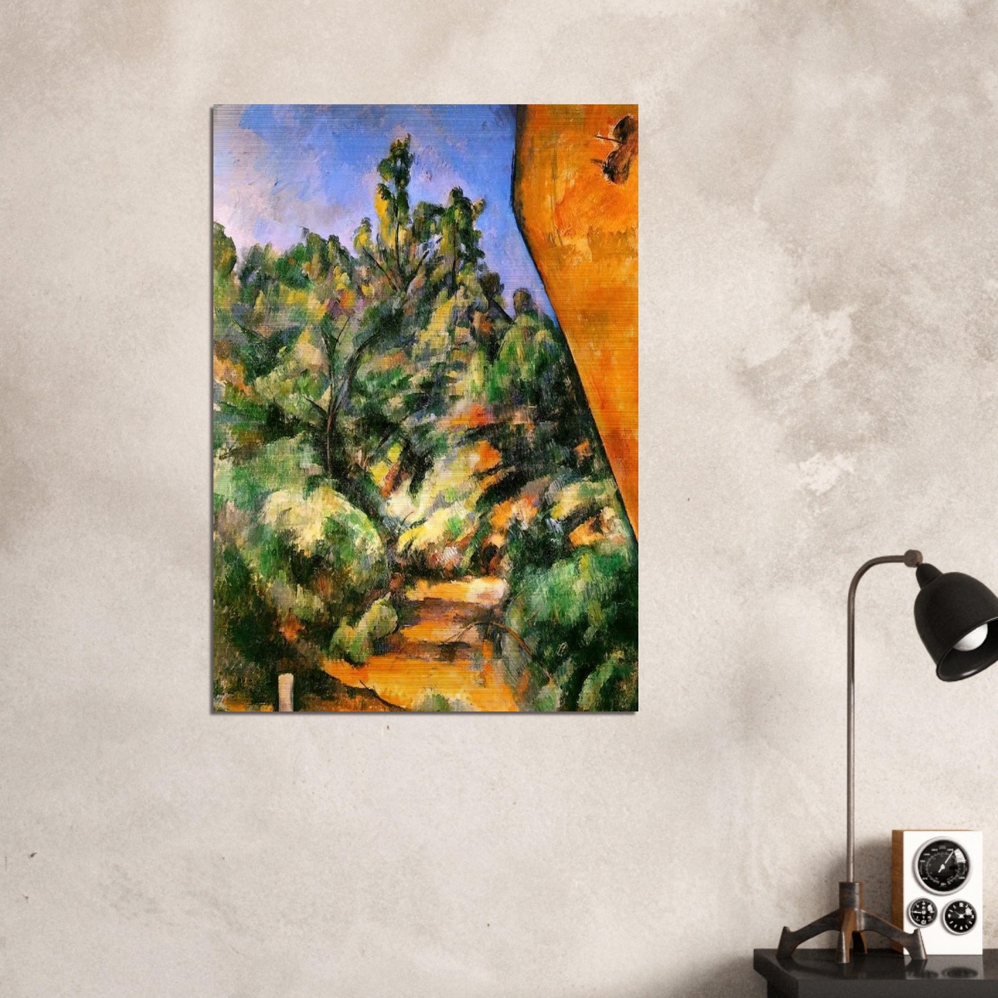 Bibemus. The Red Rock - Paul Cézanne Brushed Aluminum Print - 70x100 cm / 28x40 inches | Paul Cézanne Aluminum Print | Paul Cézanne Prints