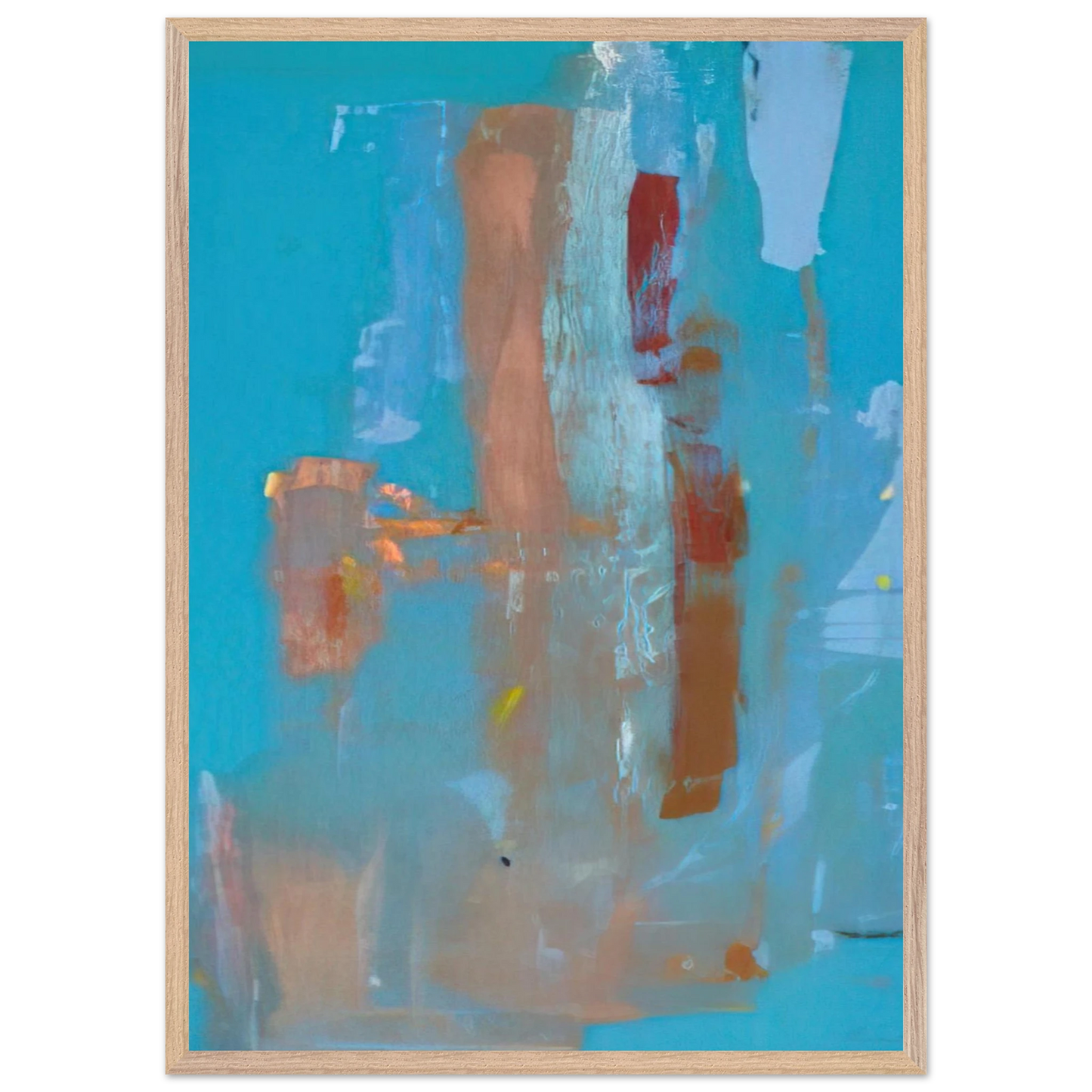 Helen Frankenthaler - In on Blue - 1976 Wall art - 50x70 cm / 20x28 inches - Premium Wooden Framed Poster With Fine Art Paper - Black frame