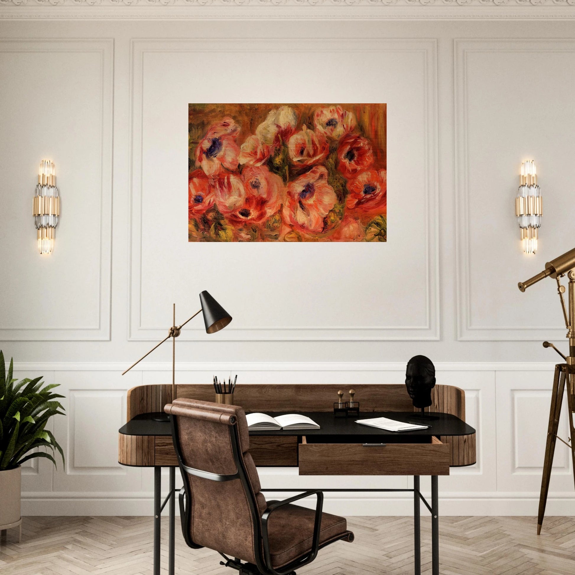 Anemones - Pierre-Auguste Renoir Brushed Aluminum Print - 70x100 cm / 28x40 inches | Pierre-Auguste Renoir Aluminum Print | Pierre-Auguste Renoir Prints