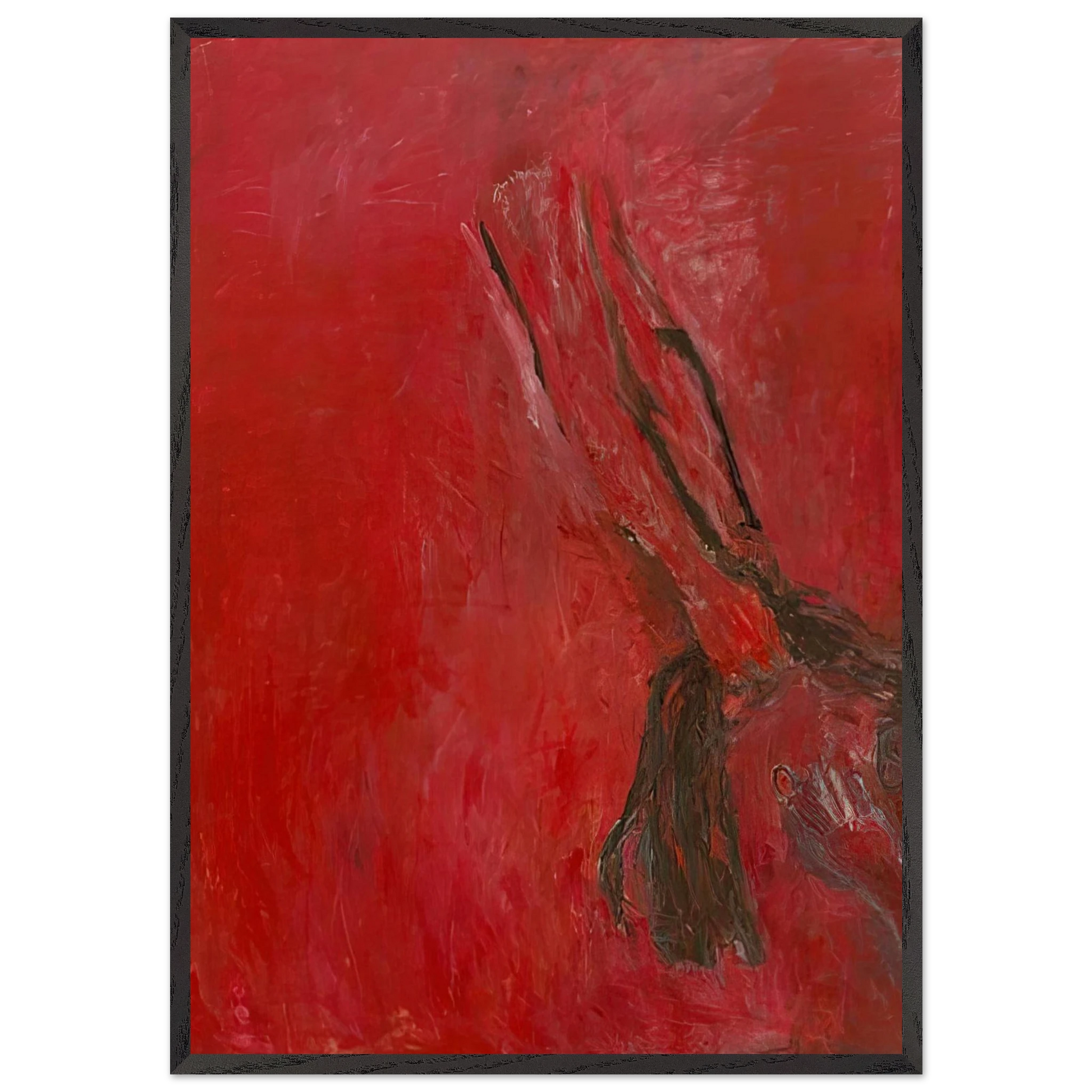 MAGGIE S PONYTAIL 1993 - Susan Rothenberg Framed Art Print – Black Wooden Frame - Default Title - -Framed Art Print