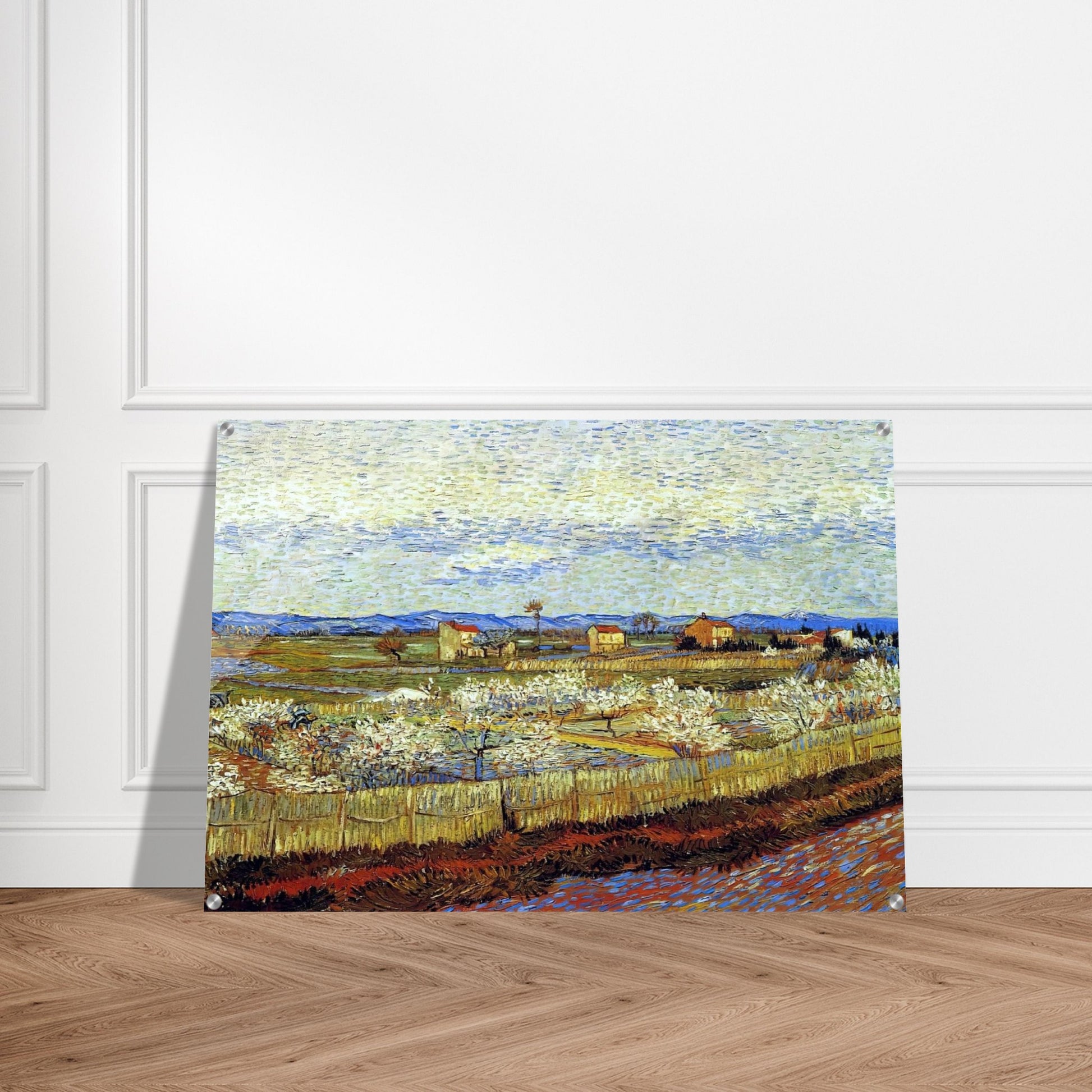 Peach Trees in Blossom - Vincent van Gogh Acrylic Print - 70x100 cm / 28x40″ inches