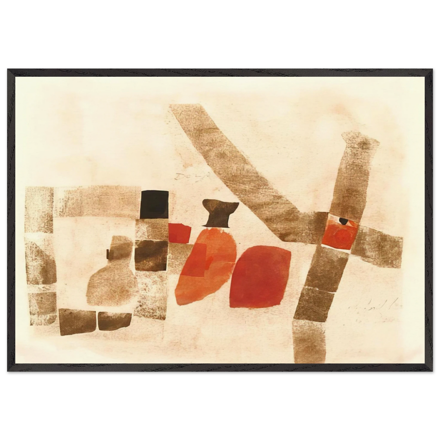 Dongo - 1964 - Julius Bissier Framed Art Print – Black Wooden Frame - Default Title - -Framed Art Print