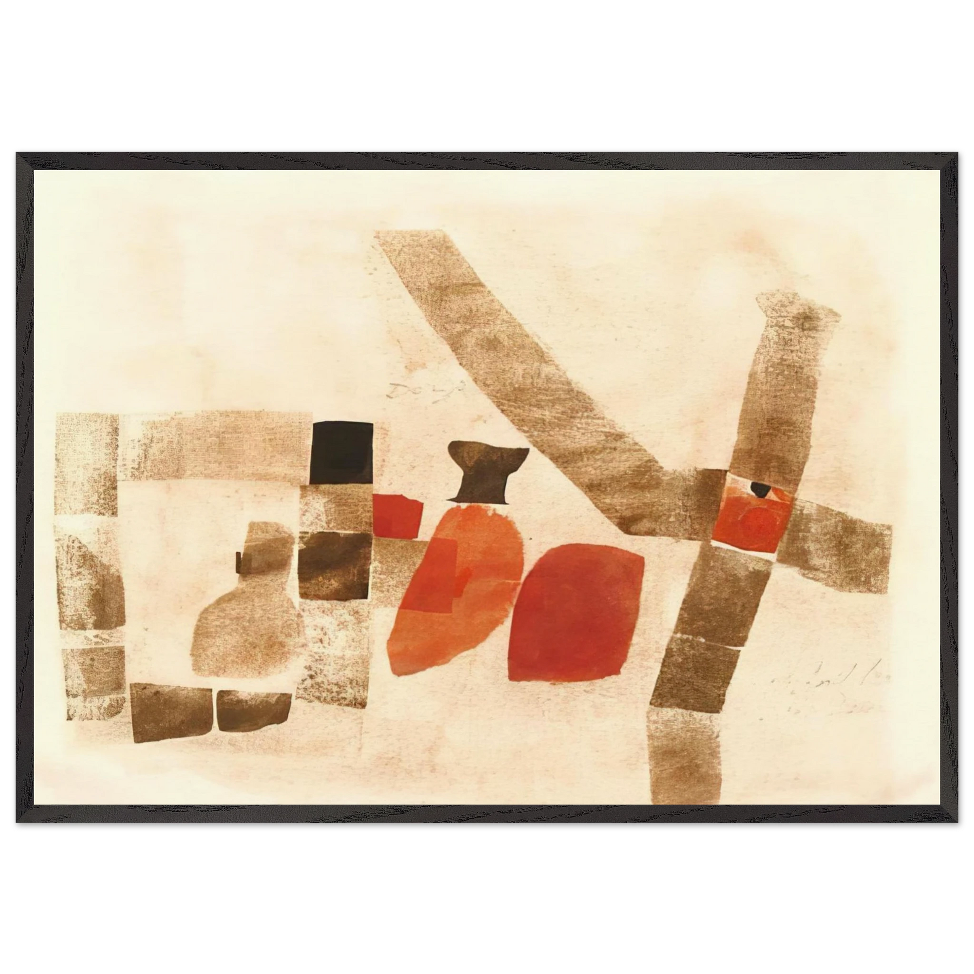 Dongo - 1964 - Julius Bissier Framed Art Print – Black Wooden Frame - Default Title - -Framed Art Print