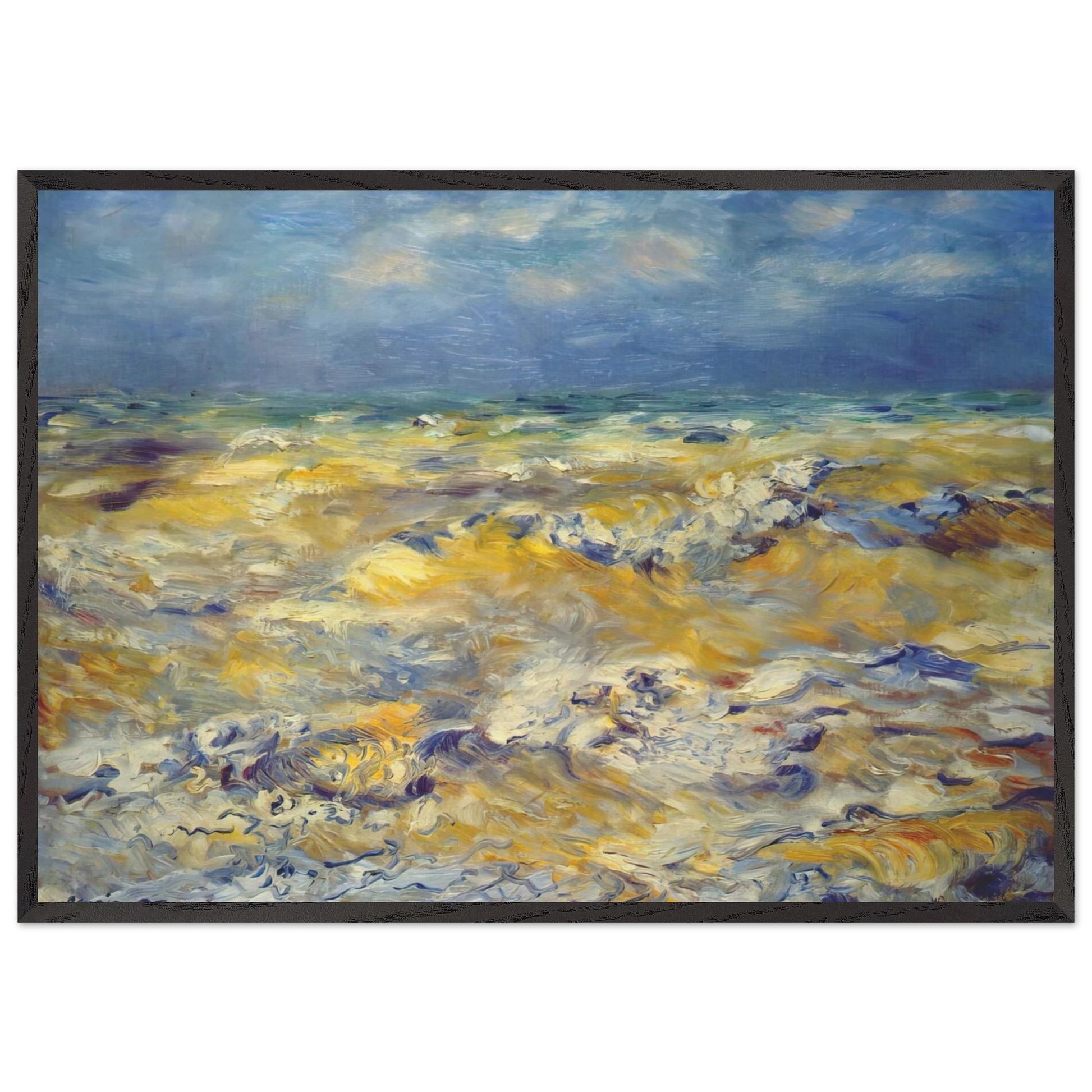 Seascape near berneval - Pierre-Auguste Renoir Framed Art Print – Black Wooden Frame - Default Title - -Framed Art Print