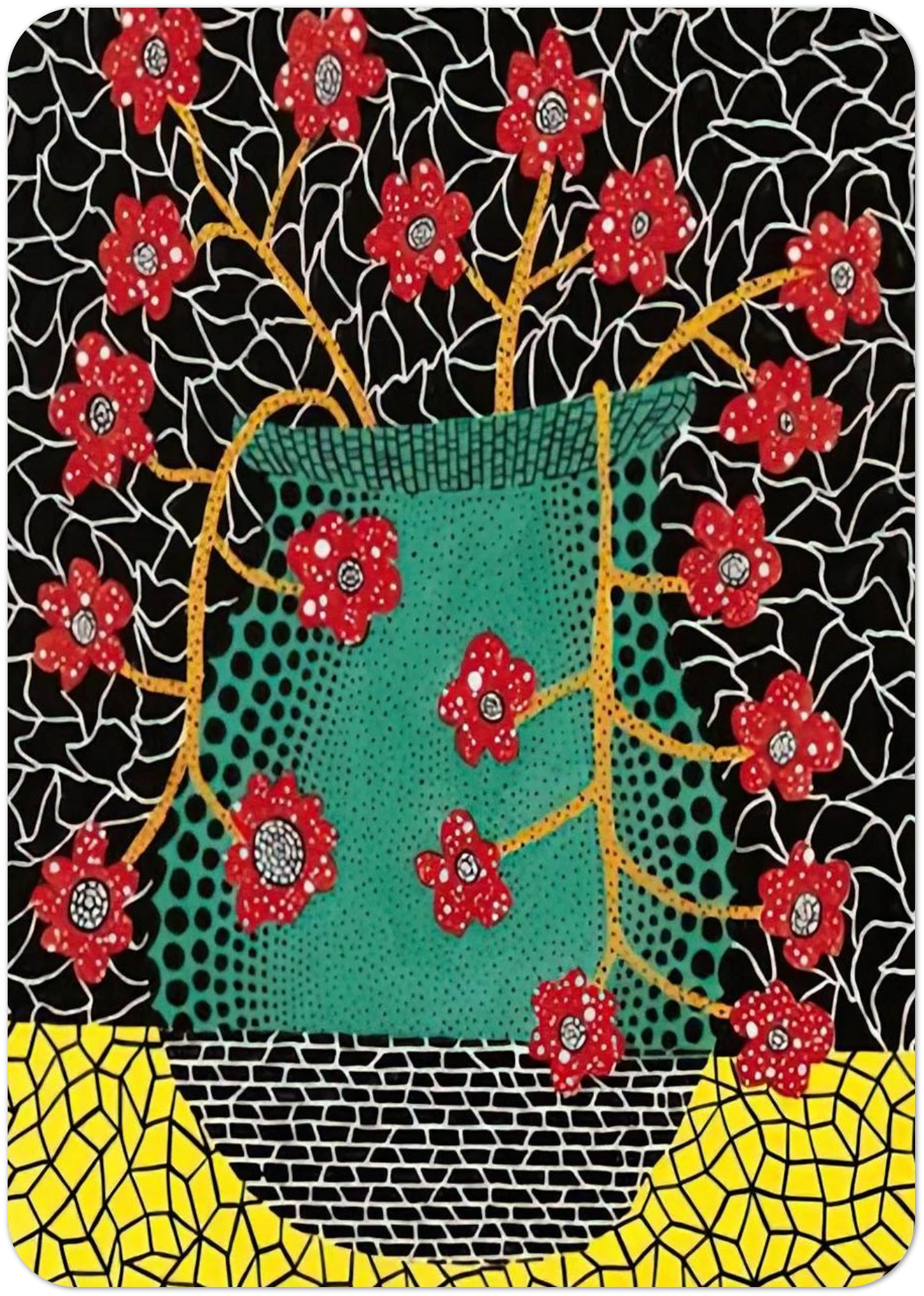 FLOWERS 1983 By Yayoi Kusama Pack of 10 Post Cards | Yayoi Kusama Post Cards | A6 (10.5 x 14.8 cm) - 4.1 x 5.8 inches