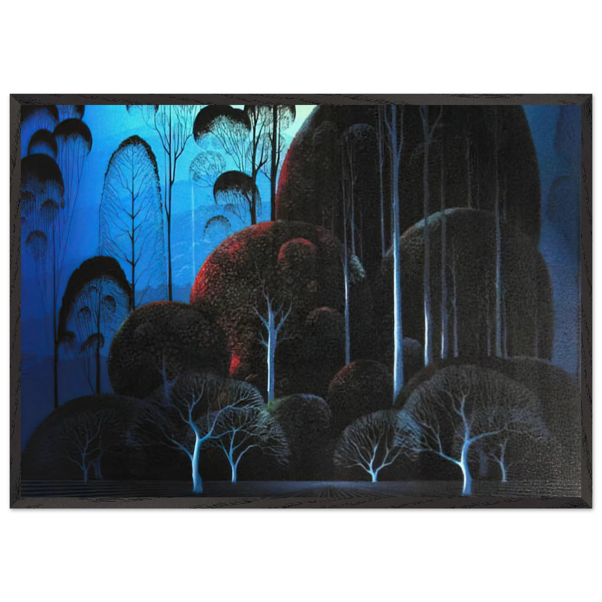 Enchanted Forest - Eyvind Earle Framed Art Print – Black Wooden Frame - Default Title - -Framed Art Print
