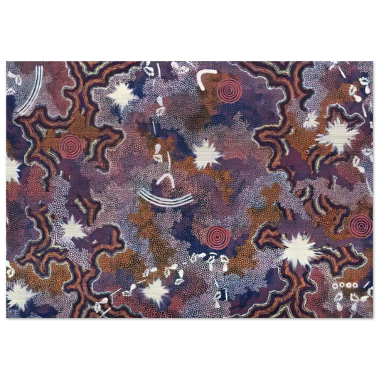 Ngarlu - 1994 - Clifford Possum Tjapaltjarri Brushed Aluminum Print - 70x100 cm / 28x40 inches | Clifford Possum Tjapaltjarri Aluminum Print | Clifford Possum Tjapaltjarri Prints