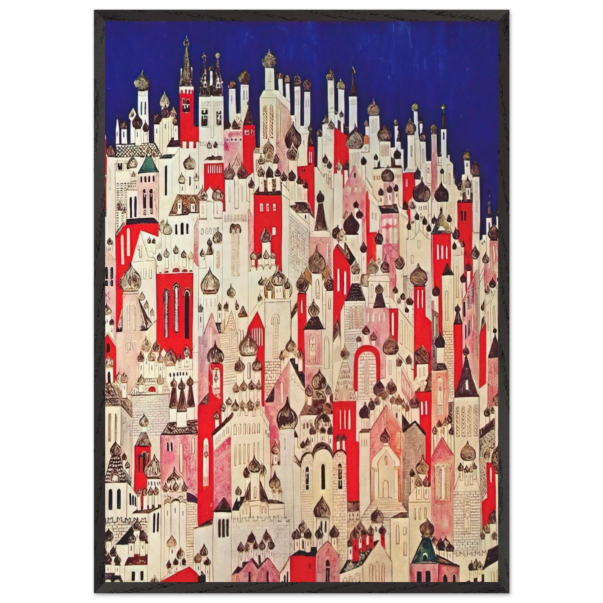 Design for final backcloth - 1926 - Natalia Goncharova Framed Art Print – Black Wooden Frame - Default Title - -Framed Art Print