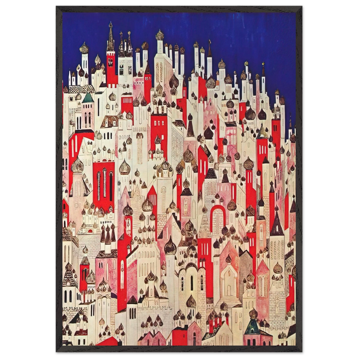 Design for final backcloth - 1926 - Natalia Goncharova 70x100 cm / 28x40 inches Framed Art Print – Black Wooden Frame