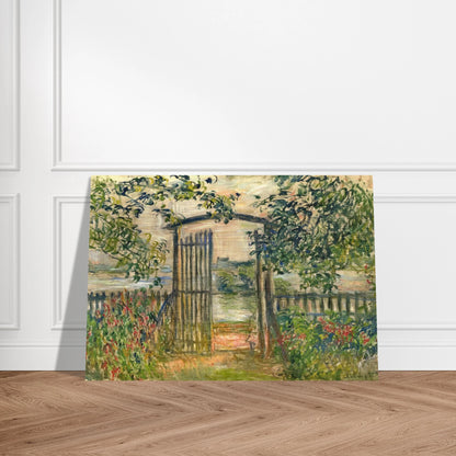 The Garden Gate at Vetheuil - claude monet Brushed Aluminum Print - 70x100 cm / 28x40 inches | claude monet Aluminum Print | claude monet Prints