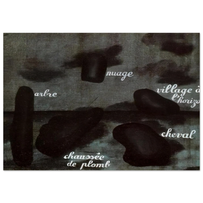 SWIFT HOPE 1928 - Rene Magritte Brushed Aluminum Print - 70x100 cm / 28x40 inches | Rene Magritte Aluminum Print | Rene Magritte Prints