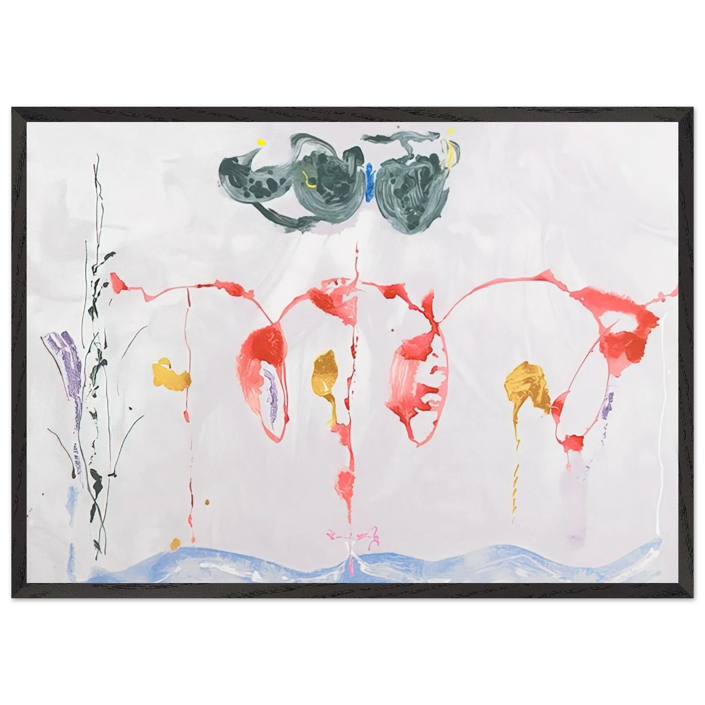 Helen Frankenthaler - Aerie - 2009 Wall art - 45x60 cm / 18x24 inches - Premium Wooden Framed Poster With Fine Art Paper - Black frame