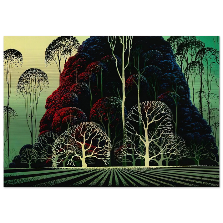 Eucalyptus Forest - Eyvind Earle Brushed Aluminum Print - 70x100 cm / 28x40 inches | Eyvind Earle Aluminum Print | Eyvind Earle Prints