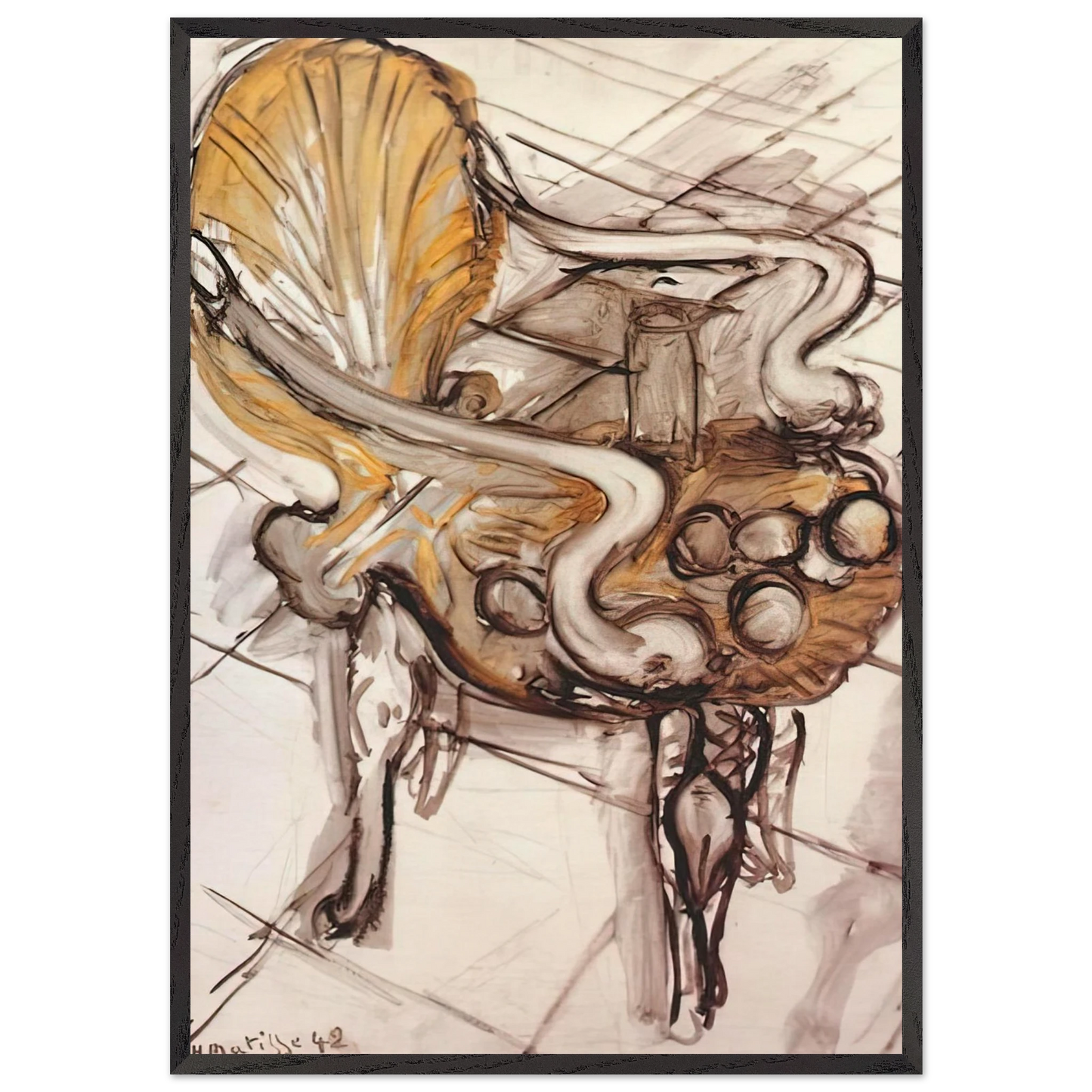 VENETIAN ARMCHAIR WITH FRUITS 1942 - Henri Matisse Framed Art Print – Black Wooden Frame - Default Title - -Framed Art Print