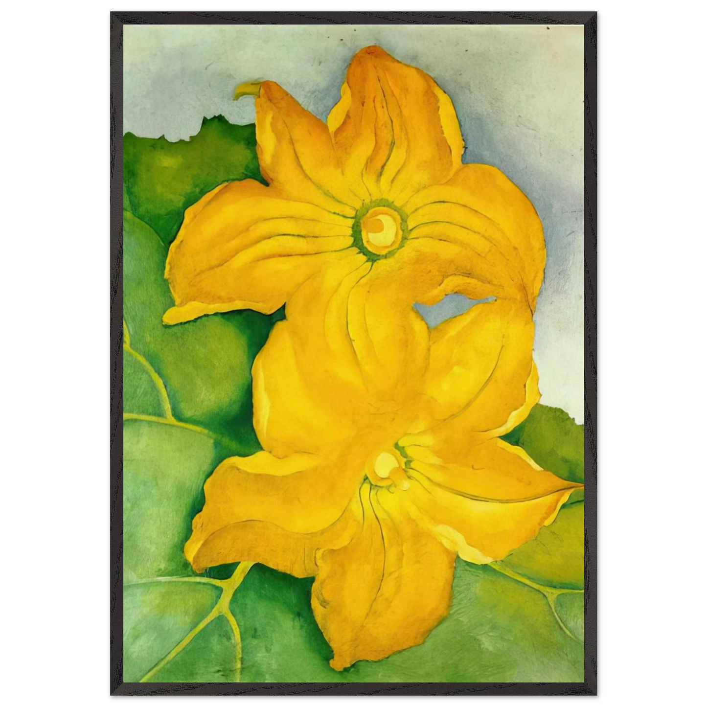 Squash Blossoms I - Georgia OKeeffe 70x100 cm / 28x40 inches Framed Art Print – Black Wooden Frame