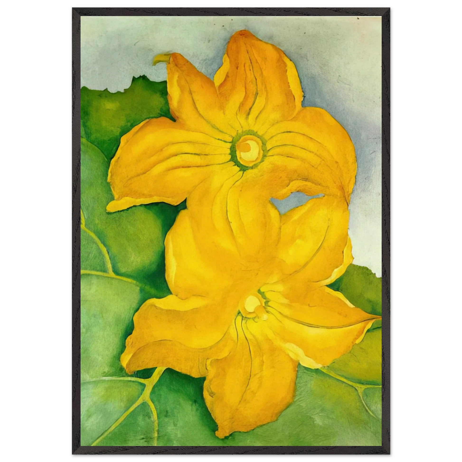 Squash Blossoms I - Georgia OKeeffe 70x100 cm / 28x40 inches Framed Art Print – Black Wooden Frame