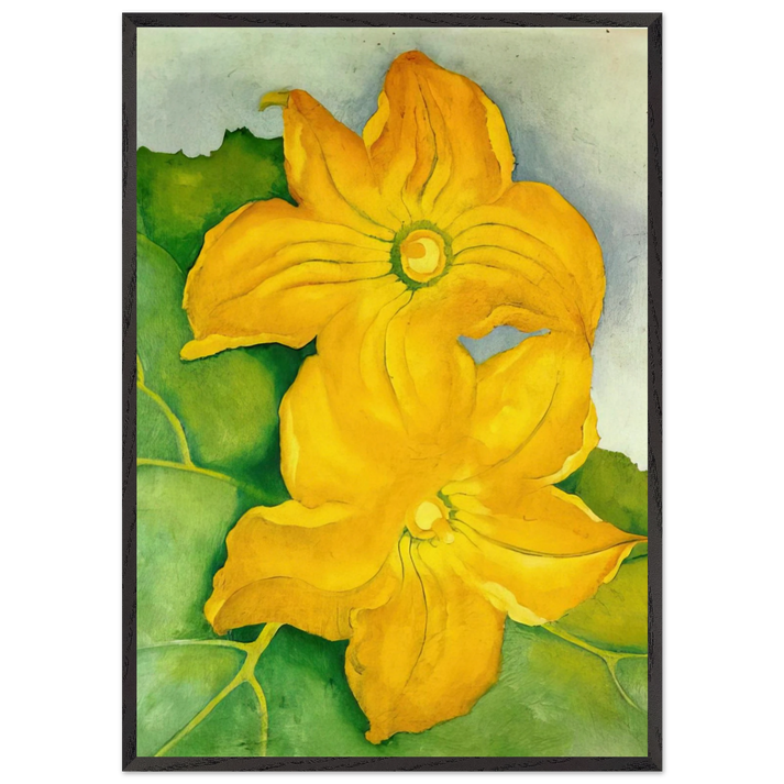 Squash Blossoms I - Georgia OKeeffe 70x100 cm / 28x40 inches Framed Art Print – Black Wooden Frame