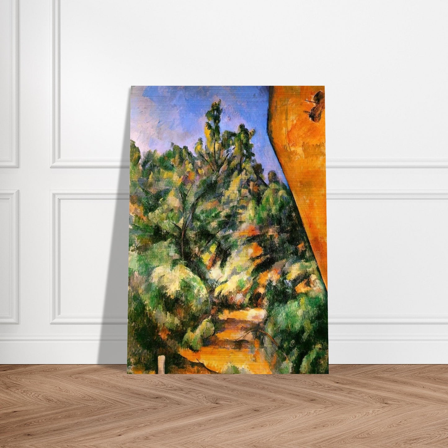Bibemus. The Red Rock - Paul Cézanne Brushed Aluminum Print - 70x100 cm / 28x40 inches | Paul Cézanne Aluminum Print | Paul Cézanne Prints