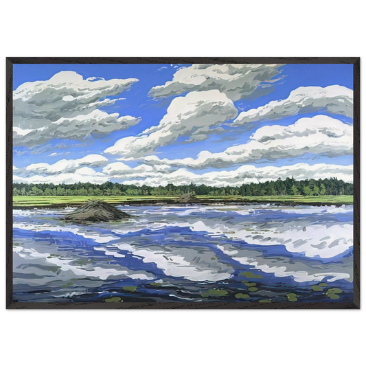 Big Flowage - 1979 - Neil Welliver Framed Art Print – Black Wooden Frame - Default Title - -Framed Art Print