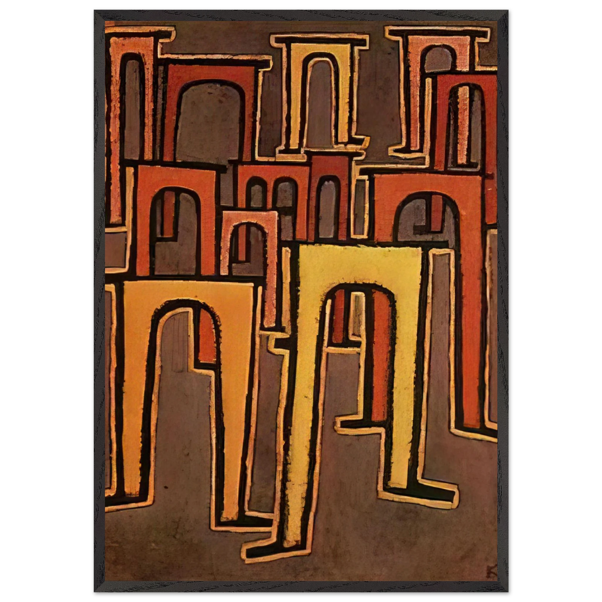 REVOLUTION OF THE VIADUCT 1937 - Paul Klee Framed Art Print – Black Wooden Frame - Default Title - -Framed Art Print