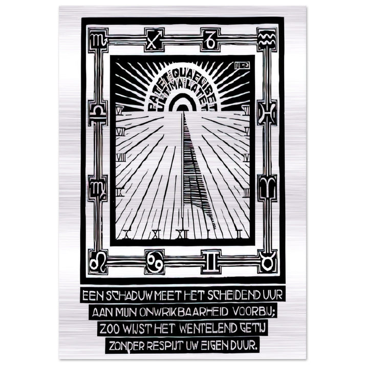 SUNDIAL XXIV EMBLEMATA REJECTED PLATE 1931 - MC Escher Brushed Aluminum Print - 70x100 cm / 28x40 inches | MC Escher Aluminum Print | MC Escher Prints | Maurits Cornelis Escher Prints