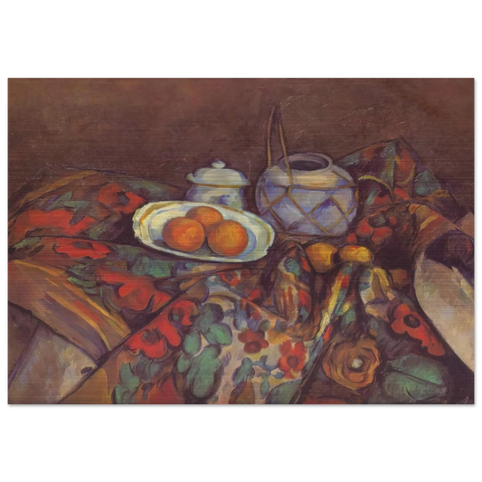 Still Life with Oranges - Paul Cézanne Brushed Aluminum Print - 70x100 cm / 28x40 inches | Paul Cézanne Aluminum Print | Paul Cézanne Prints
