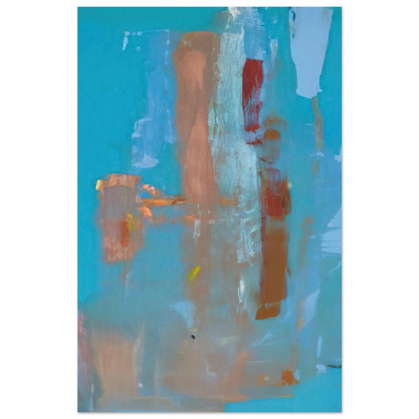 Helen Frankenthaler - In on Blue - 1976 Wall art - 30x40 cm / 12x16 inches - Premium Wooden Framed Poster With Fine Art Paper - Black frame