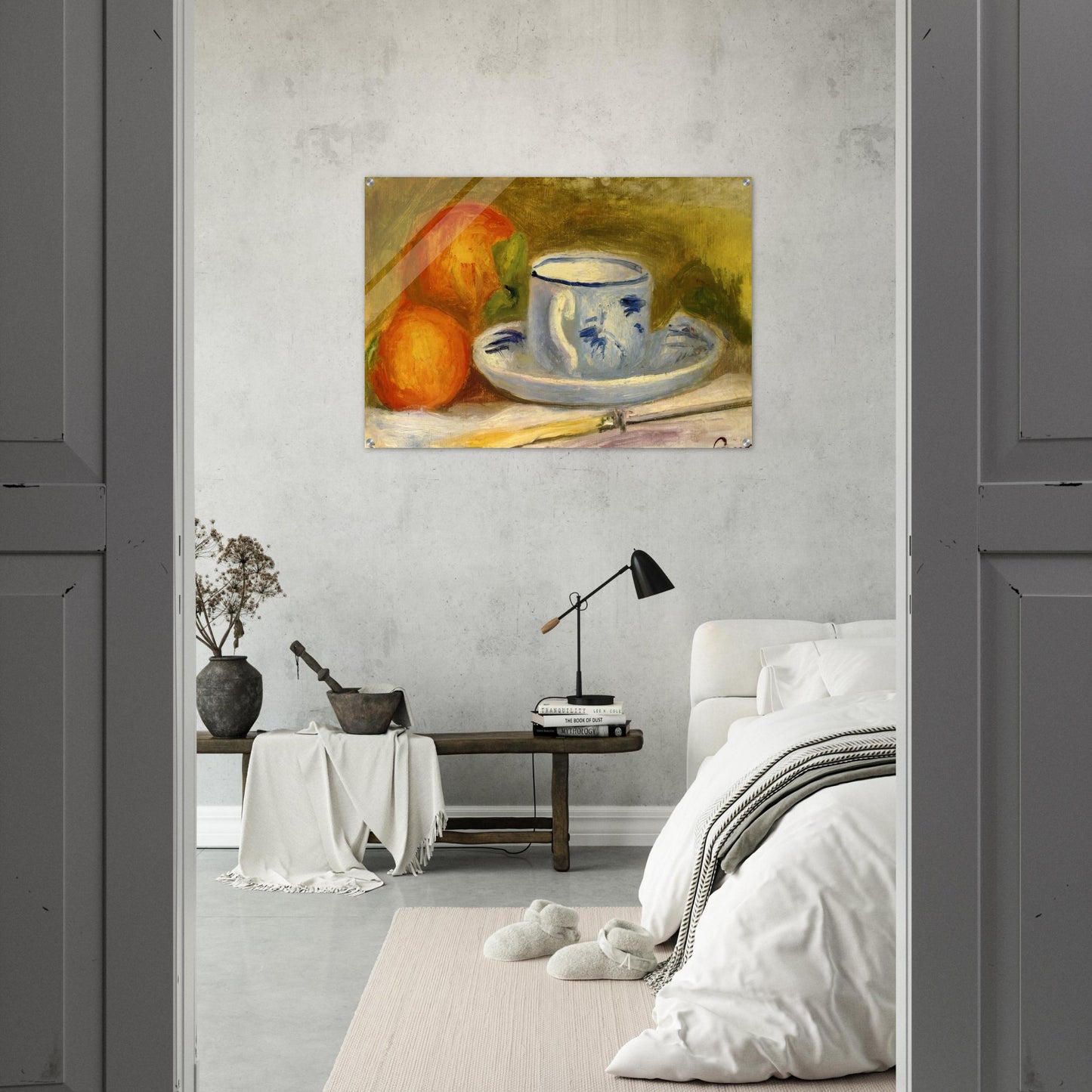 Cup and Oranges - Pierre-Auguste Renoir Acrylic Print - 70x100 cm / 28x40″ inches