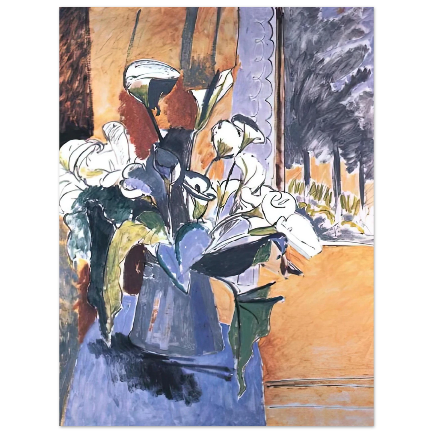 Henri Matisse - FLOWERS ON THE WINDOWSILL 1913 Fine Art Poster - Default Title
