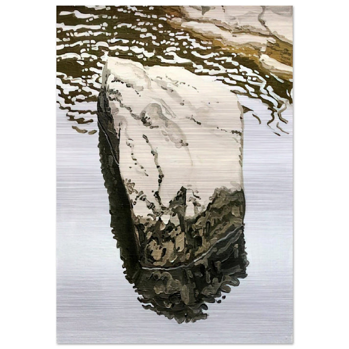 Study for Flat Boulder Reflected - 1986 - Neil Welliver Brushed Aluminum Print - 70x100 cm / 28x40 inches | Neil Welliver Aluminum Print | Neil Welliver Prints