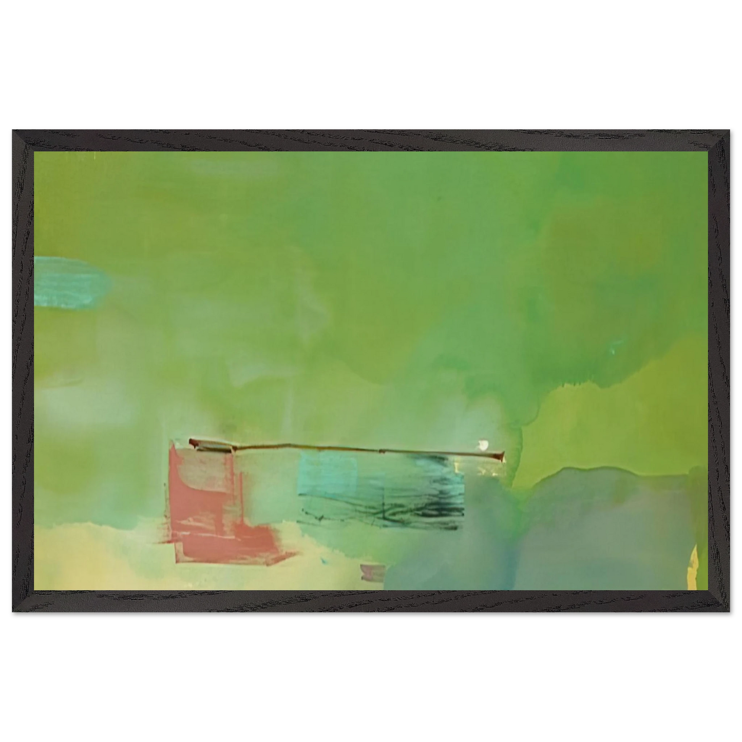 Helen Frankenthaler - Springscape - 1975 Wall art - 45x60 cm / 18x24 inches - Premium Wooden Framed Poster With Fine Art Paper - Wood frame