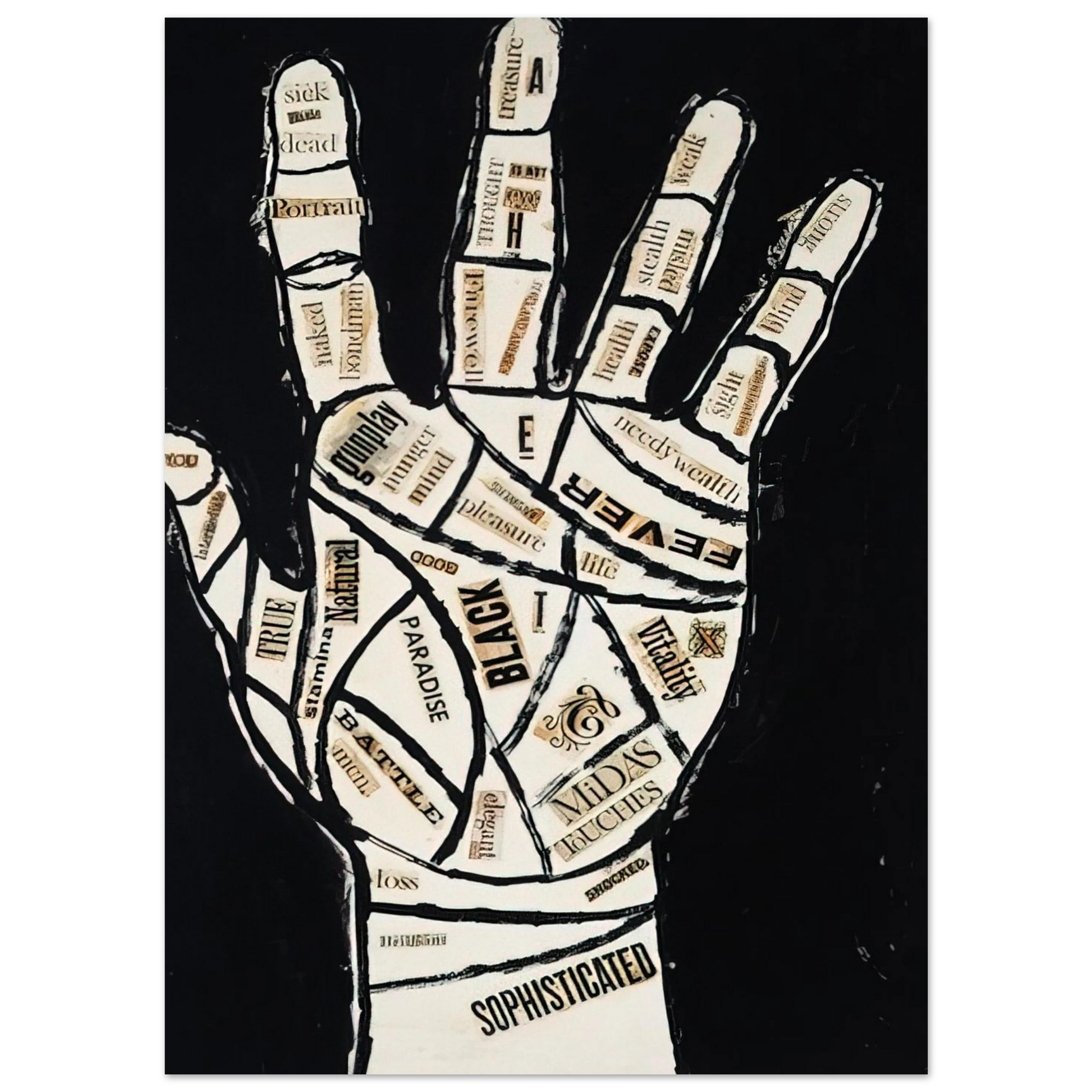 Andy Warhol - Hand Fine Art Poster - 75x100 cm / 30x40 inches