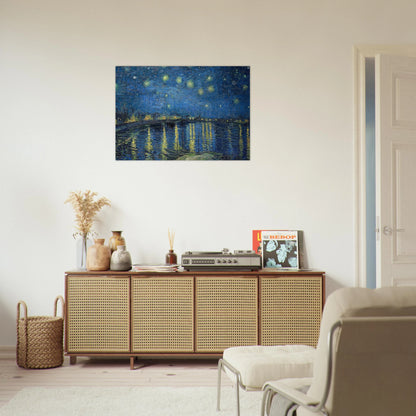 Starry Night Over the Rhone - Vincent van Gogh Brushed Aluminum Print - 70x100 cm / 28x40 inches | Vincent van Gogh Aluminum Print | Vincent van Gogh Prints