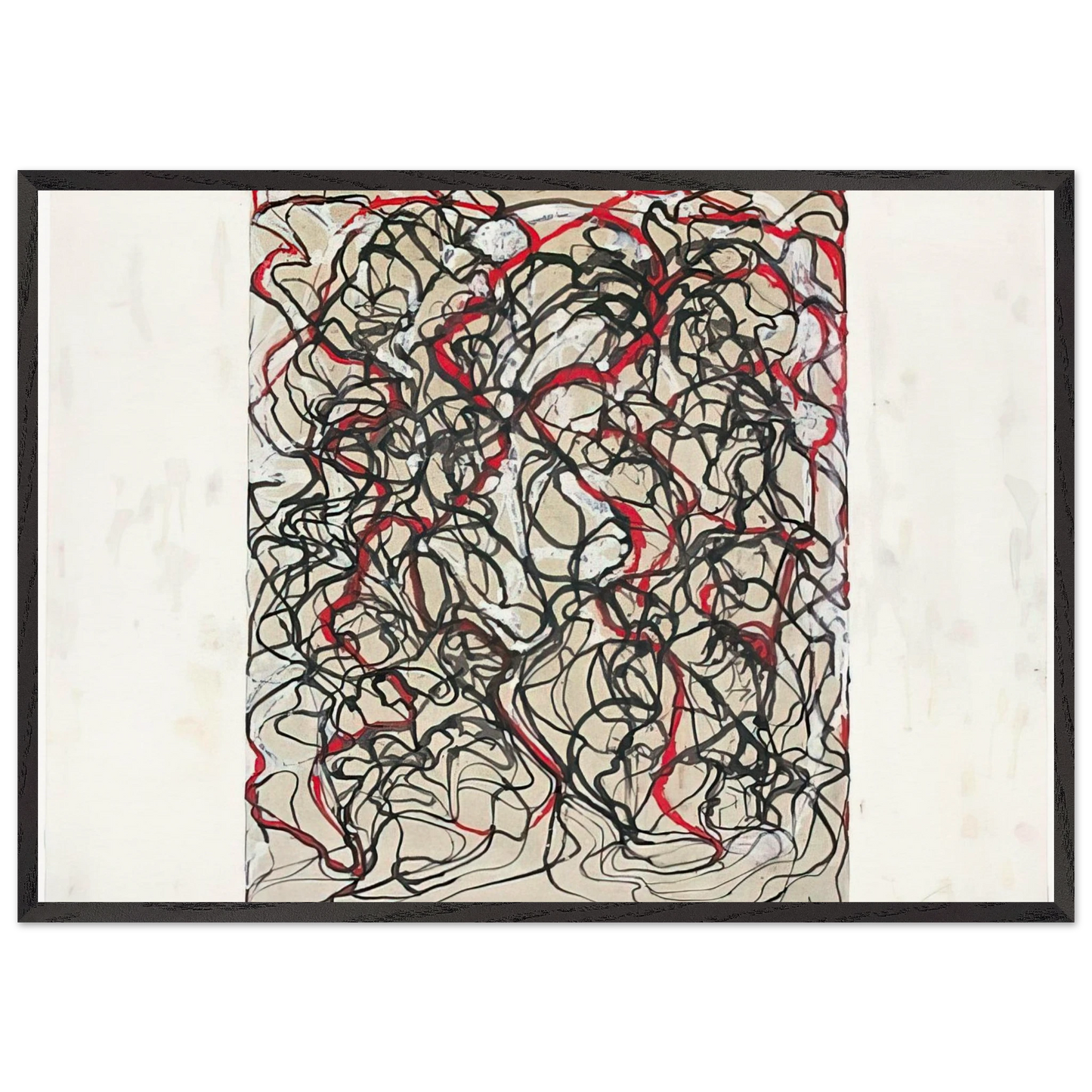 Letter with Red - 2009 - Brice Marden Framed Art Print – Black Wooden Frame - Default Title - -Framed Art Print