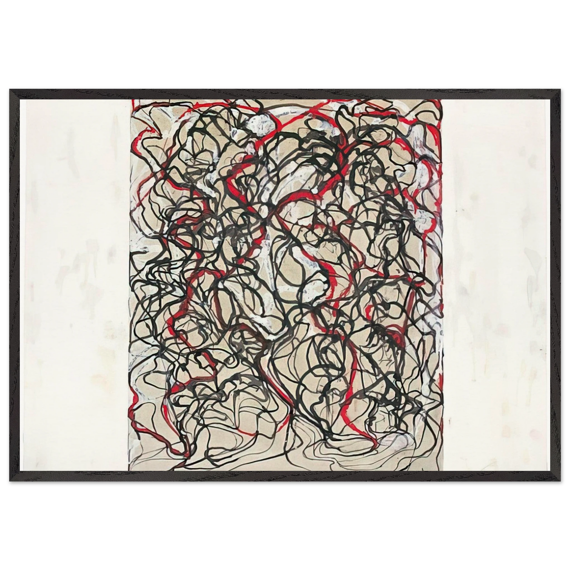 Letter with Red - 2009 - Brice Marden Framed Art Print – Black Wooden Frame - Default Title - -Framed Art Print