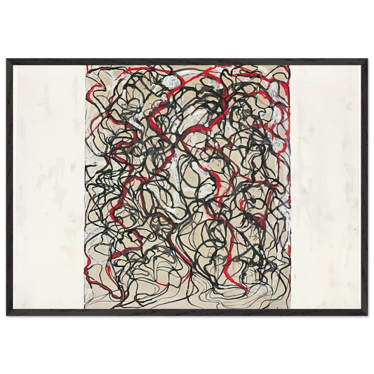 Letter with Red - 2009 - Brice Marden Framed Art Print – Black Wooden Frame - Default Title - -Framed Art Print
