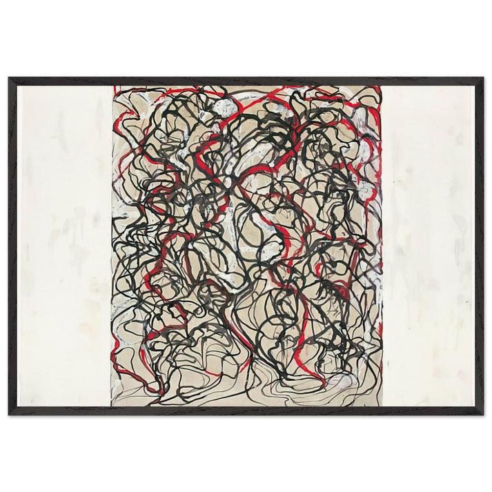 Letter with Red - 2009 - Brice Marden 70x100 cm / 28x40 inches Framed Art Print – Black Wooden Frame