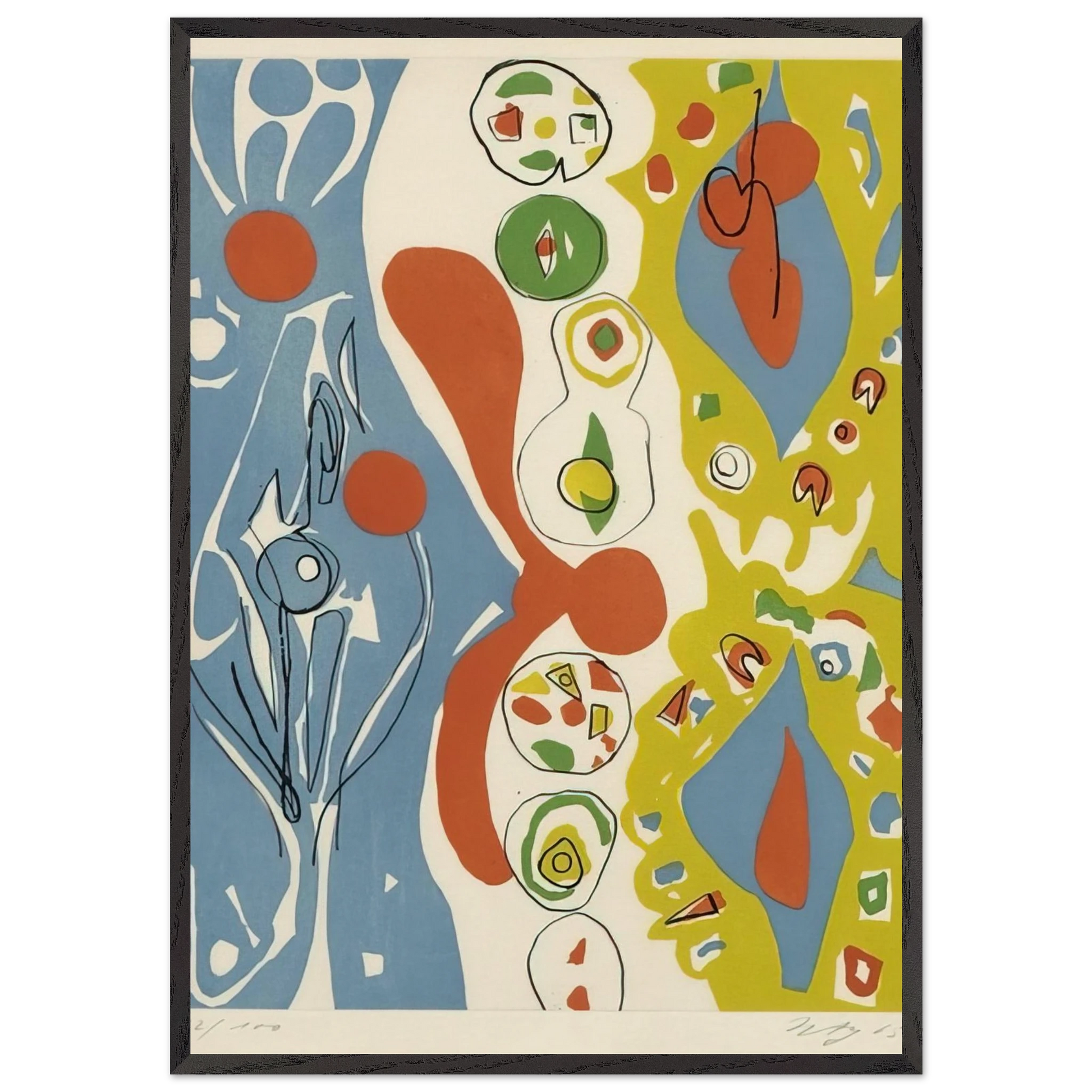 Spiele des Menschen - 1965 - Ernst Wilhelm Nay Framed Art Print – Black Wooden Frame - Default Title - -Framed Art Print