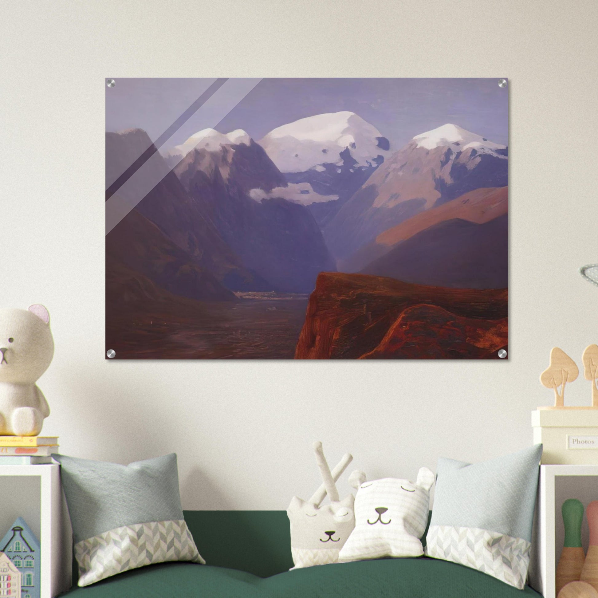 Snow tops - Arkhyp Kuindzhi Acrylic Print - 70x100 cm / 28x40″ inches | Arkhyp Kuindzhi Wall Art | Arkhyp Kuindzhi Prints
