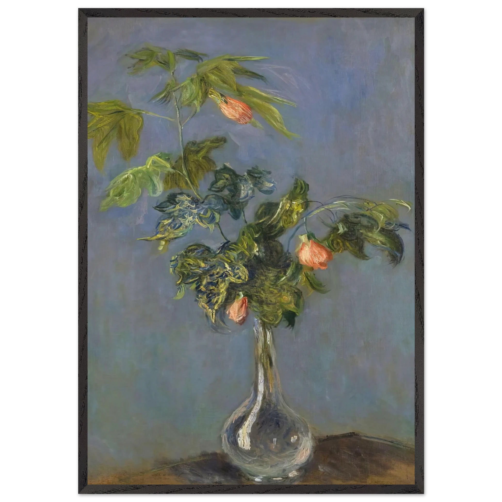 FLOWERS IN A VASE N2 - claude monet Framed Art Print – Black Wooden Frame - Default Title - -Framed Art Print
