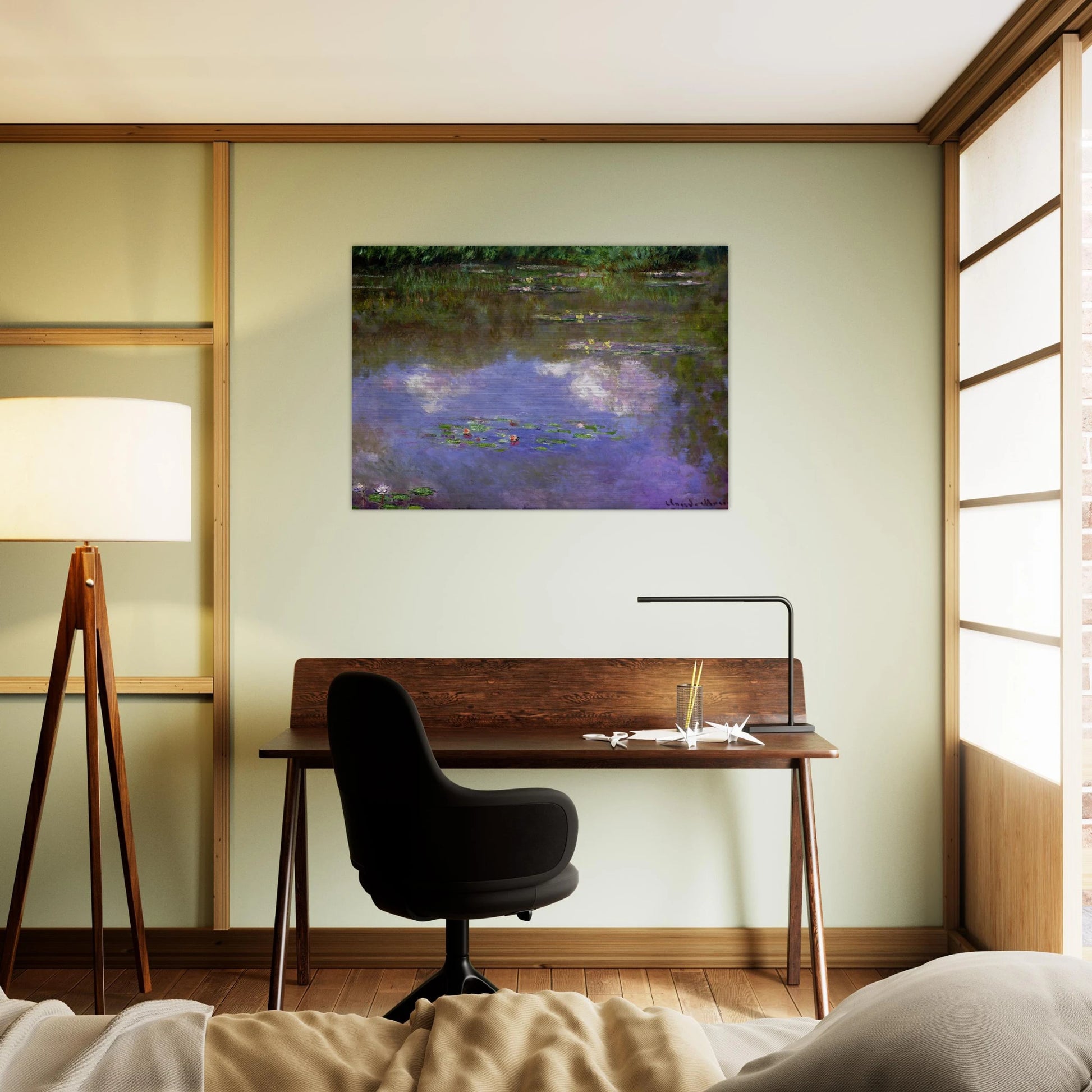Water Lilies, The Clouds - claude monet Brushed Aluminum Print - 70x100 cm / 28x40 inches | claude monet Aluminum Print | claude monet Prints