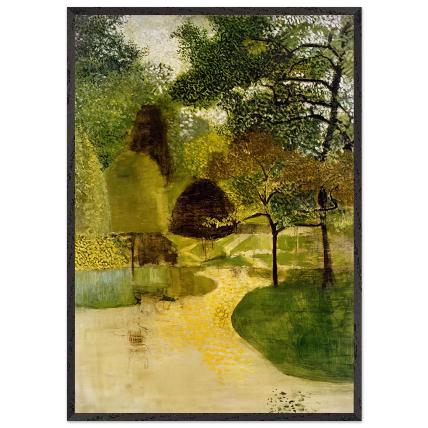 THE PARK 1947 - Victor Pasmore Framed Art Print – Black Wooden Frame - Default Title - -Framed Art Print