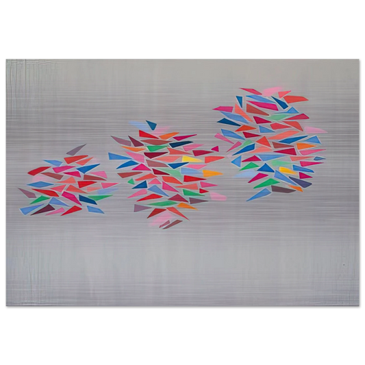 Colors on Gray - 1976 - Robert Goodnough Brushed Aluminum Print - 70x100 cm / 28x40 inches | Robert Goodnough Aluminum Print | Robert Goodnough Prints