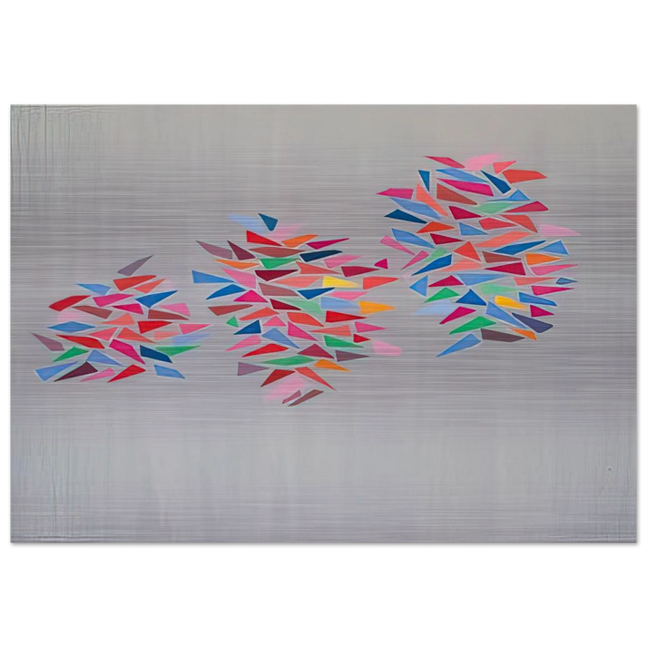 Colors on Gray - 1976 - Robert Goodnough Brushed Aluminum Print - 70x100 cm / 28x40 inches | Robert Goodnough Aluminum Print | Robert Goodnough Prints